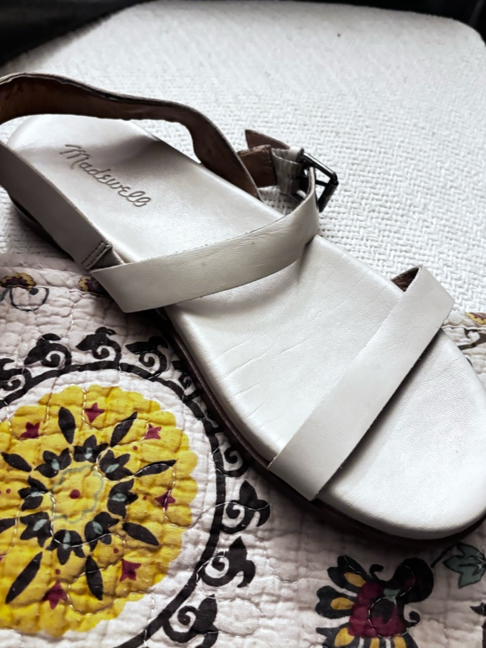 Madewell Sandals Cream The Louisa Leather Slingback Coastal Minimalist Size 9